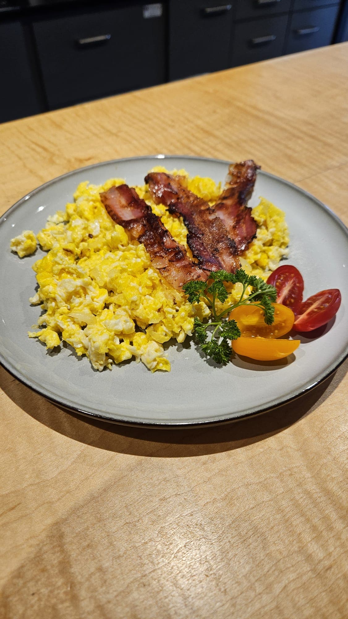 Rührei mit Speck